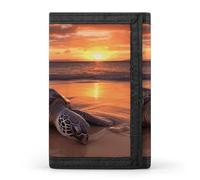 GHBNK Sea Turtle Sunset Small Wallet Trifold Wallets Purse with 1 Cash Compartment And 8 Card Slots Money Clip