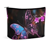 GHBNK Seashells Starfish on Beach Cosmetic Bag Portable Toiletry Bag Travel Makeup Bags Makeup Organizer Lipstick Bags for Women, Nice Butterfly, One Size