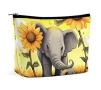 GHBNK Seashells Starfish on Beach Cosmetic Bag Portable Toiletry Bag Travel Makeup Bags Makeup Organizer Lipstick Bags for Women, mother and baby elephant sunflowers, One Size