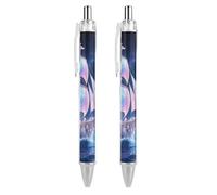 GHBNK Shell Sailing in Star Ocean Ballpoint Pens Retractable Ball Point Pens Black Ink 0.5mm Fine Point Smooth Writing Pen Office Supplies 2 PCS
