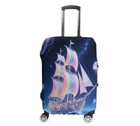 GHBNK Shell Sailing in Star Ocean Luggage Cover, Shell Sailing in Star Ocean Design Suitcase Protector, Personalized Stretchable Washable Travel Sleeve for 19-32 Inch Luggage X-Large, white, S, Shell