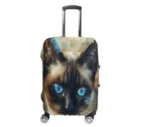 GHBNK Siamese Cat Art Luggage Cover, Siamese Cat Art Design Suitcase Protector, Personalized Stretchable Washable Travel Sleeve for 19-32 Inch Luggage X-Large, white, S, Siamese Cat Art