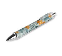 GHBNK Small Orange Flowers Ballpoint Pens Retractable Ball Point Pens Black Ink 0.5mm Fine Point Smooth Writing Pen Office Supplies 1 PCS