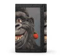 GHBNK Smiling Gorilla Photo Small Wallet Trifold Wallets Purse with 1 Cash Compartment And 8 Card Slots Money Clip