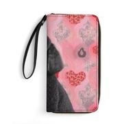 GHBNK Space Themed Art Wallets for Women Long Wristlet Leather Wallets with Zipper Holder Large Capacity Coin Pocket, Poodles Dogs, 19.7x10.5cm, Modern