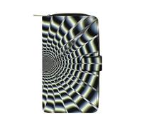 GHBNK Spiral Optical Illusion Gif Wallet for Men Women PU Leather Wallet Long Wallets Bifold Wallets with 12 Card Holder