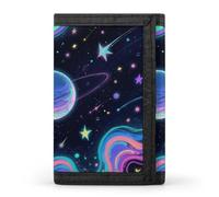 GHBNK Starry Cosmos Small Wallet Trifold Wallets Purse with 1 Cash Compartment And 8 Card Slots Money Clip
