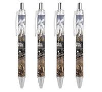 GHBNK Steam Locomotive Train Ballpoint Pens Retractable Ball Point Pens Black Ink 0.5mm Fine Point Smooth Writing Pen Office Supplies 4 PCS