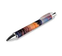GHBNK Sunset Dolphin Ballpoint Pens Retractable Ball Point Pens Black Ink 0.5mm Fine Point Smooth Writing Pen Office Supplies 1 PCS