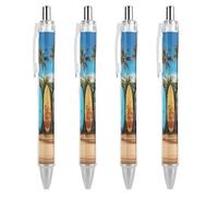 GHBNK Surf's Up Surfboard Ballpoint Pens Retractable Ball Point Pens Black Ink 0.5mm Fine Point Smooth Writing Pen Office Supplies 4 PCS