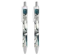GHBNK Tiger in Jungle Ballpoint Pens Retractable Ball Point Pens Black Ink 0.5mm Fine Point Smooth Writing Pen Office Supplies 2 PCS