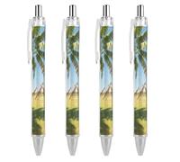 GHBNK Traveler's Palm Ballpoint Pens Retractable Ball Point Pens Black Ink 0.5mm Fine Point Smooth Writing Pen Office Supplies 4 PCS