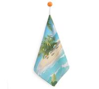 GHBNK Tropical Island Hand Towels Ultra Soft Absorbent Dish Towel Hanging Dish Towels Quick Drying Towel for Use in Kitchen Bathroom Home Decor 1PCS