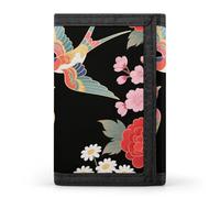GHBNK Two Colorful Flying Birds Small Wallet Trifold Wallets Purse with 1 Cash Compartment And 8 Card Slots Money Clip