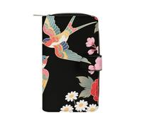 GHBNK Two Colorful Flying Birds Wallet for Men Women PU Leather Wallet Long Wallets Bifold Wallets with 12 Card Holder