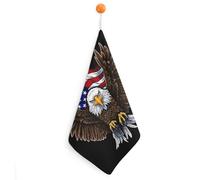 GHBNK USA Flag Patriotic Eagle Hand Towels Ultra Soft Absorbent Dish Towel Hanging Dish Towels Quick Drying Towel for Use in Kitchen Bathroom Home Decor 1PCS