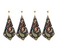 GHBNK Vintage Fruit & Bird Print Hand Towels Ultra Soft Absorbent Dish Towel Hanging Dish Towels Quick Drying Towel for Use in Kitchen Bathroom Home Decor 4PCS