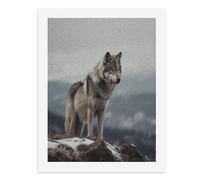 GHBNK Wolf on The Mountain Paint by Numbers Kit for Adults Beginner DIY Adult Paint by Number Kits on Canvas Watercolor Oil Number Painting for Adults, Perfect for Home Decor Gift 40x30cm