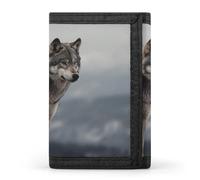 GHBNK Wolf on The Mountain Small Wallet Trifold Wallets Purse with 1 Cash Compartment And 8 Card Slots Money Clip