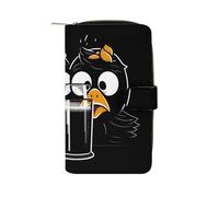 GHBNK Women's Leather Wallet Long Wallet for Men Hearts And Stars Wristlet Wallets with 12 Card Holder Large Capacity Coin Pocket, Only a Glass of Water, 19.7x11x3.5cm