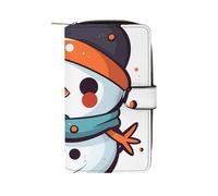 GHBNK Women's Leather Wallet Long Wallet for Men Show Radiance Wristlet Wallets with 12 Card Holder Large Capacity Coin Pocket, Snowman Orange Nose, 19.7x11x3.5cm