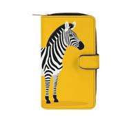 GHBNK Women's Leather Wallet Long Wallet for Men Show Radiance Wristlet Wallets with 12 Card Holder Large Capacity Coin Pocket, Simplified Zebra, 19.7x11x3.5cm