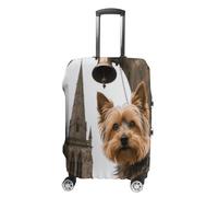 GHBNK Yorkshire Terrier by Gothic Church Luggage Cover, Yorkshire Terrier by Gothic Church Design Suitcase Protector, Personalized Stretchable Washable Travel Sleeve for 19-32 Inch Luggage X-Large
