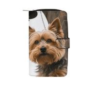 GHBNK Yorkshire Terrier by Gothic Church Wallet for Men Women PU Leather Wallet Long Wallets Bifold Wallets with 12 Card Holder