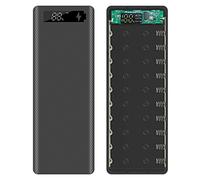 GHBOTTOM Battery Storage Box, Battery Storage Box, LCD Display DIY 10x18650 Battery Case Power Bank Shell Portable External Box without Battery Powerbank Protector