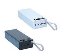 GHBOTTOM C16 Detachable QC3.0 PD Quick Charge LCD Display DIY 16x18650 Battery Case Power Bank Shell without Battery Powerbank Protector (white)