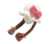 GHBOTTOM Cute Handmade Knitted Baby Girl Twist Braid Hat Infant Wigs Brades Kid Crochet Caps with Plaits Photography Prop