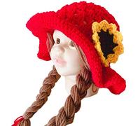 GHBOTTOM Cute Handmade Knitted Baby Girl Twist Braid Hat Infant Wigs Brades Kid Crochet Caps with Plaits Photography Prop
