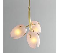 GHBSDNEPP 3-Light Cluster Lighting Fixture - Modern Flower Ceiling Light Ind Metal for Dining Room, Bedroom, or Kitchen Island - Nordic Design Hanging Lamp/Pink