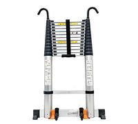GHBSDNEPP 8M/ 7M/ 6M/ 5M/ 4M// 2M/ 1M Telescoping Ladder with Detachable Hook, Aluminum Folding Extension Ladders for Rv/Rooftop Tent/Attic/Outdoor Work, Loads 150Kg Wzss/5.5M/18Ft