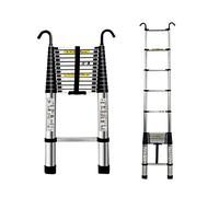 GHBSDNEPP Attic Access/Rv Telescoping Ladder with Hooks, Alumifolding Telesladder 8 12.5 15 16 16.5 20 Ft, Extension Ladder for Home, Rootop Tent & Outdoor/5M/16.4 Ft