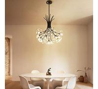 GHBSDNEPP Creative Dandelion Button Type Led Personality Adjustable Height Crystal Beads + Iron Restaurant Living Room Chandelier/Ceiling Light