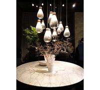 GHBSDNEPP Creative Design Handmade Leather Upholstered Modern Gradient Crystal Primary Color Chandelier for Home, Living Room, Restaurant, Bar, Single Chandelier/23 * 40Cm