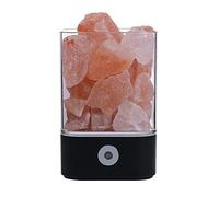 GHBSDNEPP Crystal Salt Lamp Colorful USB Night Light Natural Negative Ion Air Purifier Bedside Lamp (D10Cm * H15Cm)/Black