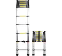 GHBSDNEPP Extendable Aluminum Telesladder/8M/ 7M/ 6.2M/ 5M/ 4.2M/ 3.8M/ 2.6M Tall Aluminum Telescoping Ladder, Heavy Duty Folding Telesladder for Rooftop Rv Attic Home Outdoor, Load 150Kg//9.8Ft