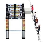 GHBSDNEPP Extendable Aluminum Telesladder/Portable Telescoping Ladder with 330Lbs Capacity, Aluminum Folding Telesextension Ladder for Indoor Attic and Roof Top Tent/4.6M/15 Ft