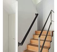GHBSDNEPP Industrial Style, Black Stair Handrail, Wall Mount, Square Tube Handrail for Stairs with Banisterrt, Home Decoration, Grab Bar, 200 Kg Load Capacity (300 Cm)/Solid Color/7Ft/210Cm
