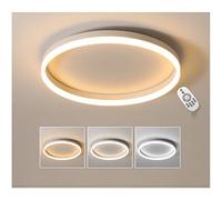 GHBSDNEPP Led Ceiling Light Dimmable, 24W 1920Lm Led Close to Ceiling Lighting with Remote Control, Black Minimalist round 6Cm Ultra Thin Ceiling Lamp for Kitchen Island Bedroom Living Room Dining Roo