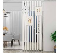 GHBSDNEPP Metal-Iron Wall Divider, 8-Piece, Privacy Screen, Partition for Entrance Area, Floor-To-Ceiling Partition Column, Versatile Room Divider, Decorative Column Grid, Height-Adjustable/White/235C