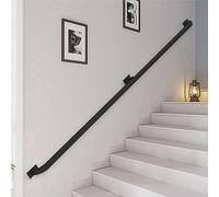 GHBSDNEPP Modern Black Wrought Iron Staircase for Indoor and Outdoor Use, Safety Grab Bar, Wall Mount, Railing, Handrails for Loft Villa Decorations, 450 cm/20Ft/600Cm