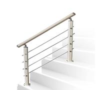 GHBSDNEPP Outdoor Handrails for 2 or 3 Steps, Transition Kit with Screw Set, Stair Railing (Black, 140 Cm)/Bianco/L-80Cm