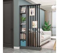 GHBSDNEPP Partition Column for the Entrance Area, Floor to Ceiling;Standing Room Divider with Shelves for the Living Room; Modernstanding Wooden Room Divider; Privacy Screen; Room Divider/Gray+Black/W