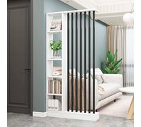GHBSDNEPP Partition Column for the Entrance Area, Floor to Ceiling;Standing Room Divider with Shelves for the Living Room; Modernstanding Wooden Room Divider; Privacy Screen; Room Divider/White+Black/