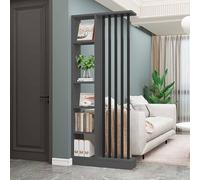 GHBSDNEPP Partition Column for the Entrance Area, Floor to Ceiling;Standing Room Divider with Shelves for the Living Room; Modernstanding Wooden Room Divider; Privacy Screen; Room Divider/Gray+Black/W