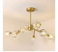 GHBSDNEPP Postmodern Nordic Simple Copper Molecular Light Lamp for Living Room, Bedroom, Restaurant, Crystal Led Warm Light Lamp