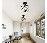 GHBSDNEPP Retro Style Spherical Led Lamp with Metal Cage Design for Restaurants, Hallways, Entrances and Balconies, 1 E27 (19 X 24 Cm)